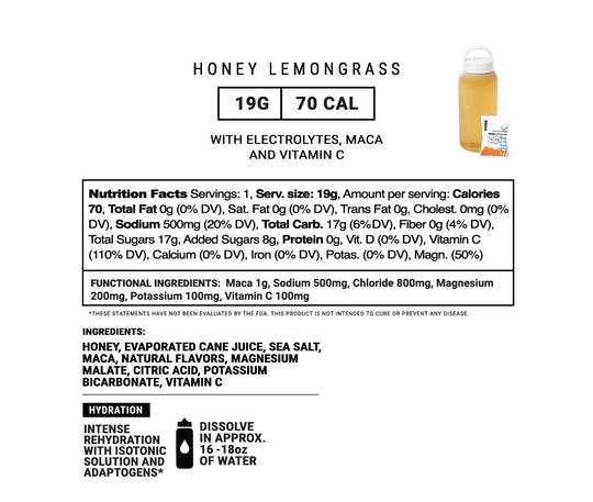 Honey Lemongrass Isotonic Enhanced Hydration